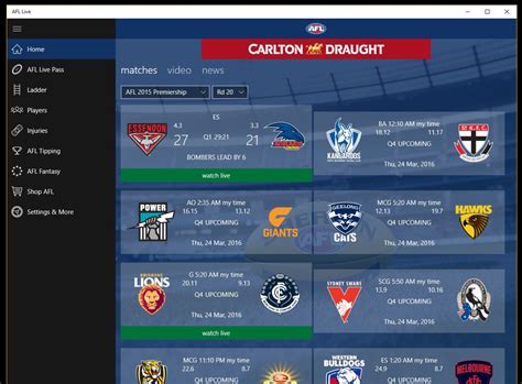 afl live scores|afl watch live.
